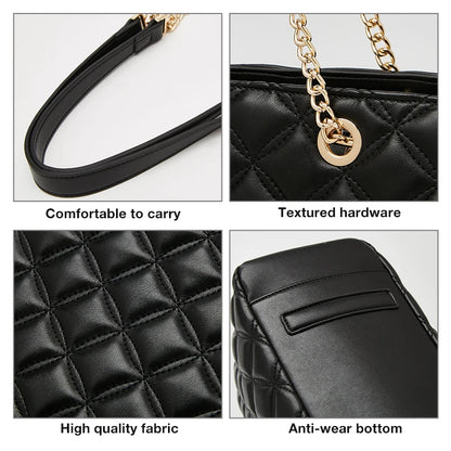 Damen Schultertasche aus PU-Leder Großes Fassungsvermögen Luxus Design