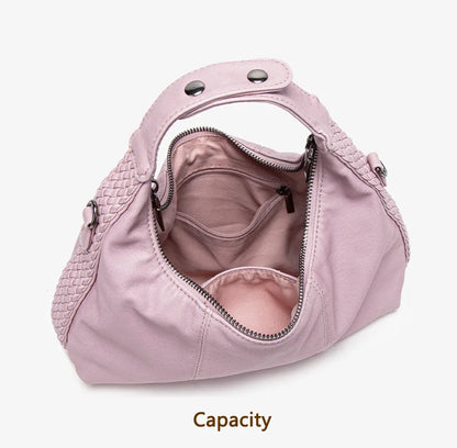 Damen-Hobo-Tasche Aus Weichem Kunstleder Mit Abnehmbarem Schulterriemen Schwarz Alltagstauglich