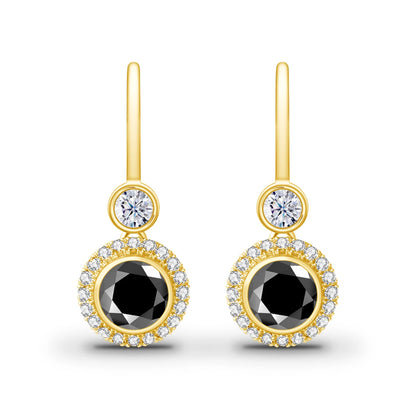 Damen-Moissanit-Tropfenohrringe aus Gelbgold mit Zertifikat 7 mm 2,4 Karat Gesamtgewicht