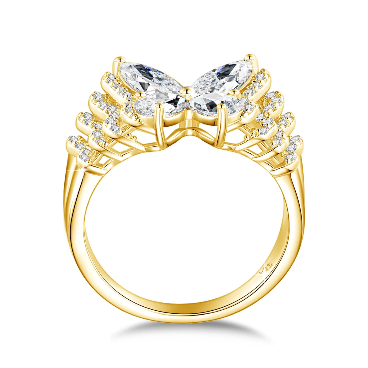 Damen-Ring aus Sterlingsilber 925 mit Moissanite D-VVS Stein als Schmuckgeschenk Premiumqualität
