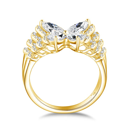 Damen-Ring aus Sterlingsilber 925 mit Moissanite D-VVS Stein als Schmuckgeschenk Premiumqualität