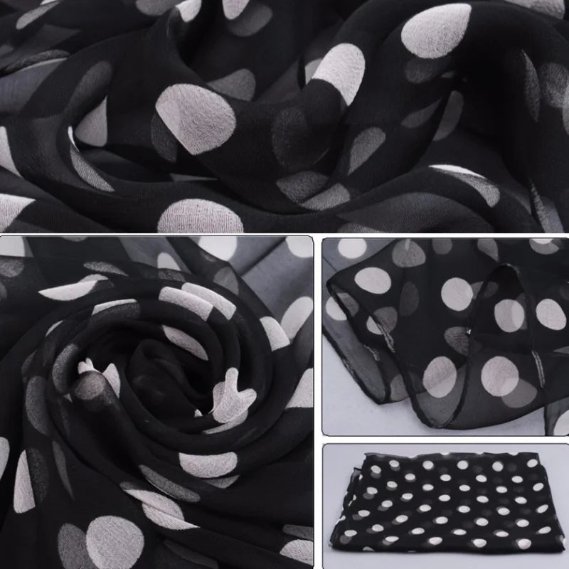 Damen Chiffon Hijab Schal gepunktet Strand Sommer Pareo Bandana muslimisch
