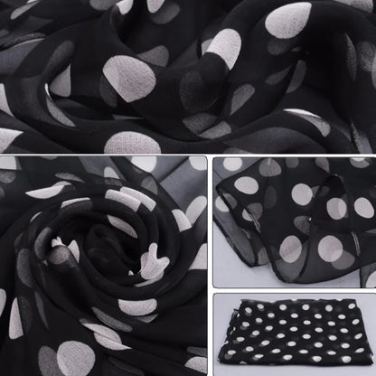 Damen Chiffon Hijab Schal gepunktet Strand Sommer Pareo Bandana muslimisch