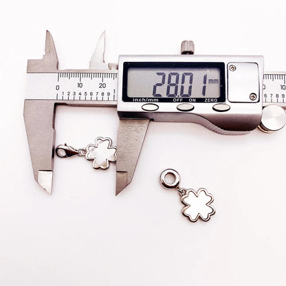 Damen-Charm-Anhänger Kleeblatt Muschel Glück Party aus Sterlingsilber