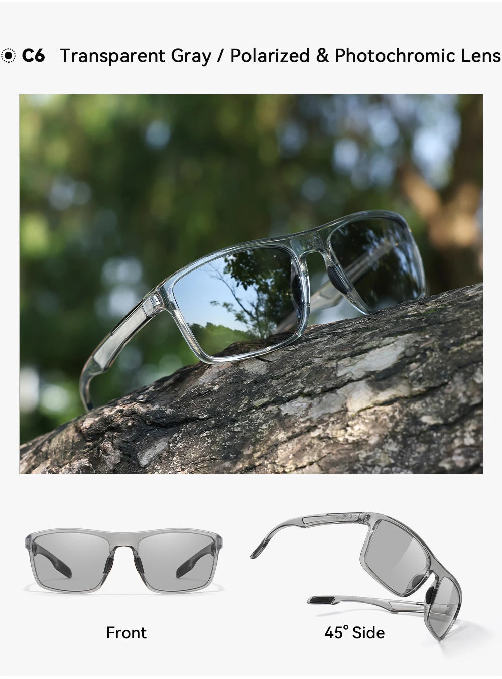 Sonnenbrille übergroß rechteckig polarisiert photochrom 154mm Sport