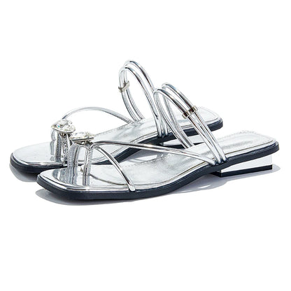AIYUQI Damen-Hausschuhe, Sommer 2022, neue rutschfeste Dünnriemen-Sandalen für Damen, große Zehen-Clipping-Flip-Flops für Damen