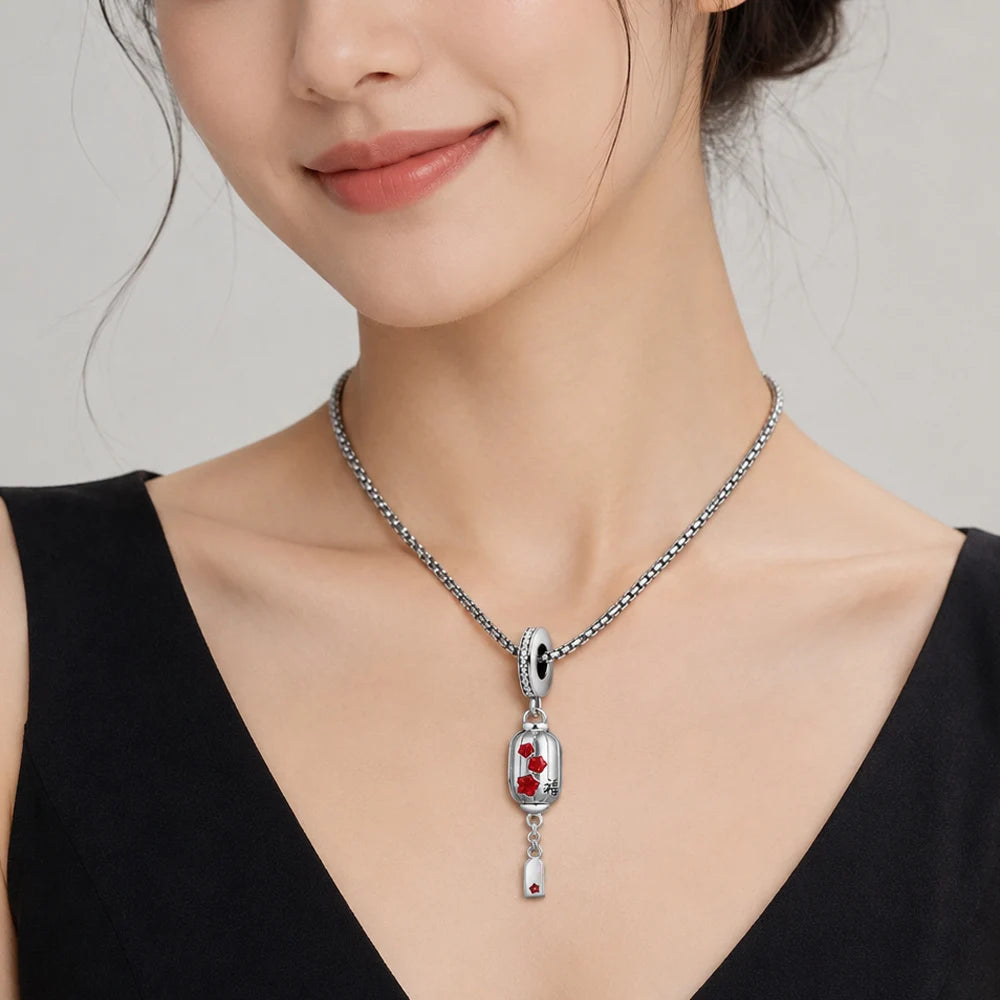 Damen-Charm-Anhänger Laterne Glück aus Sterlingsilber