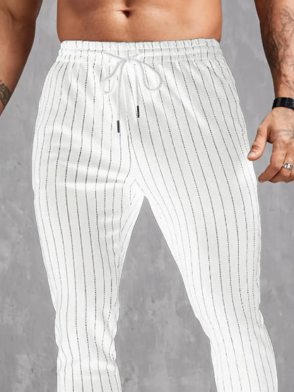 Neue Herren-Freizeithose mit gestreiften Taschen für Frühling und Sommer