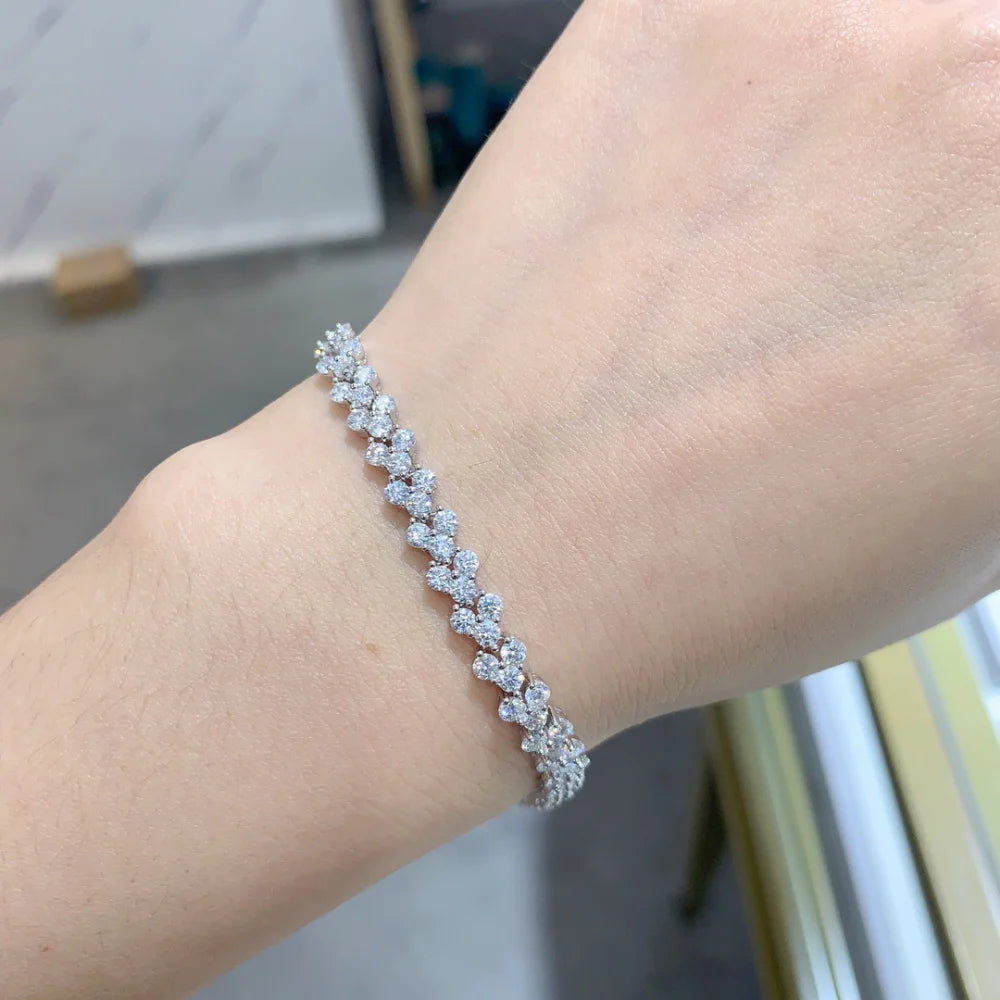 Damen-Tennisarmband mit Moissanit aus Sterlingsilber