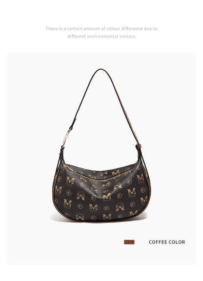 Damen Schultertasche aus PVC-Leder im Retro-Hobo-Stil mit großem Fassungsvermögen