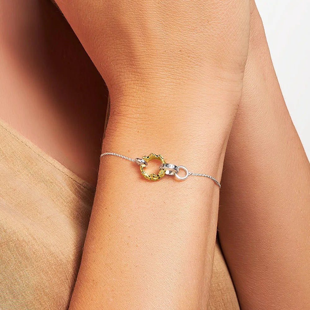 Damen-Armband Krone vergoldet Royal aus Sterlingsilber