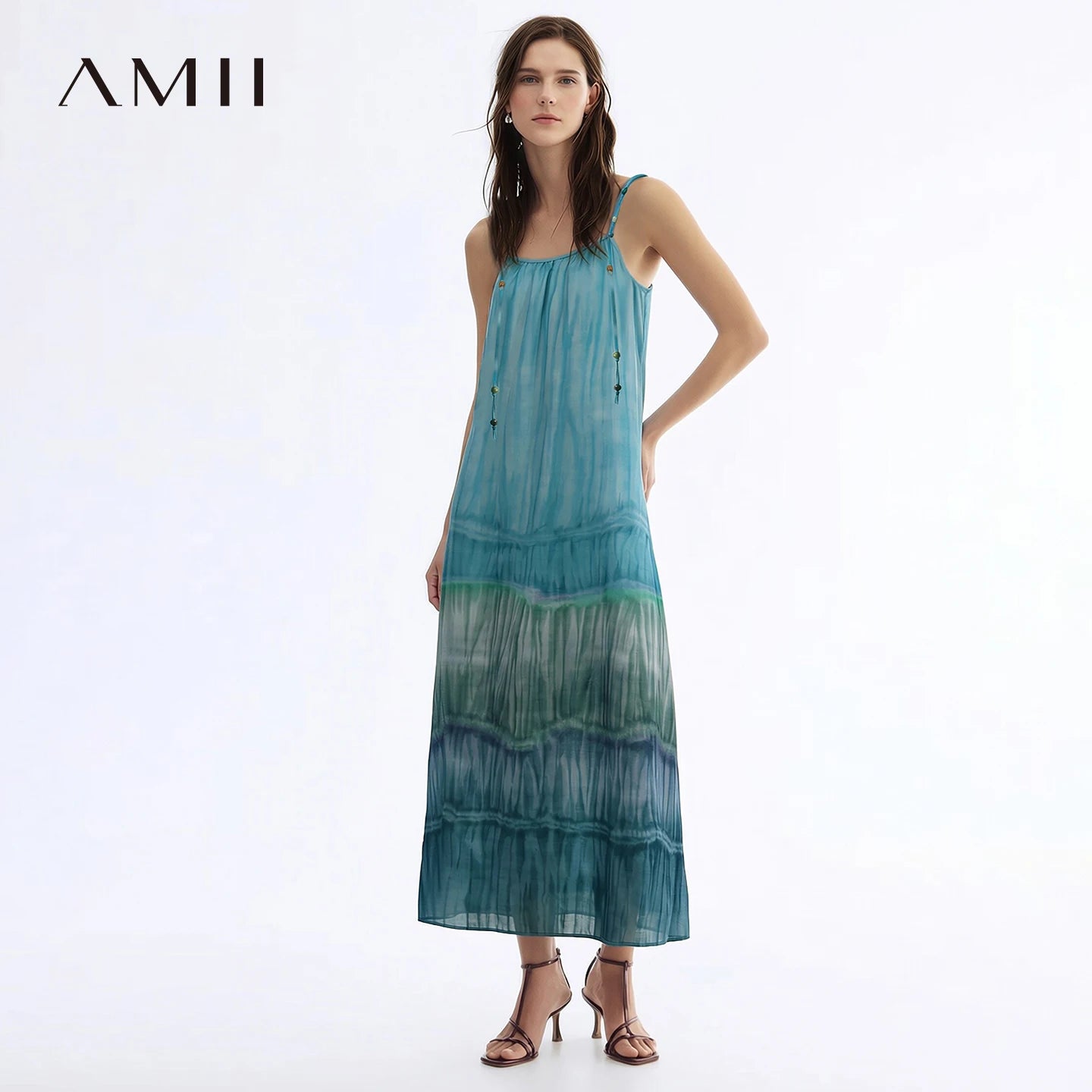 Frisches Tie Dye Damenkleid Leichter Stoff Ideal Für Reisen