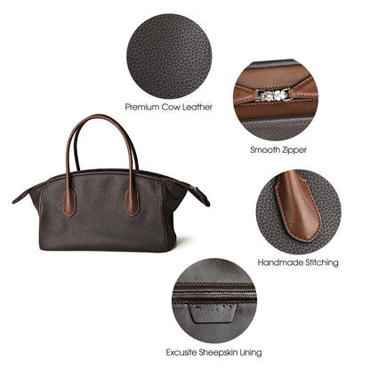 Naturbelassenes Rindsleder Top-Handle | Damen Tasche