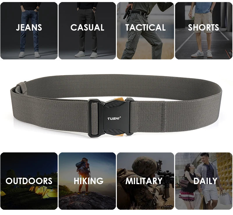 Herren-Gürtel Elastisch 50 mm Breite Mit Schnellverschluss für Outdoor und Freizeit Komfort