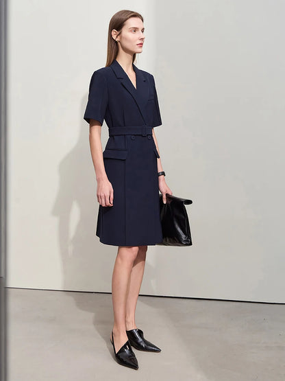 Minimalistisches Blazer Kleid Für Damen Elegant Mit Gürtel