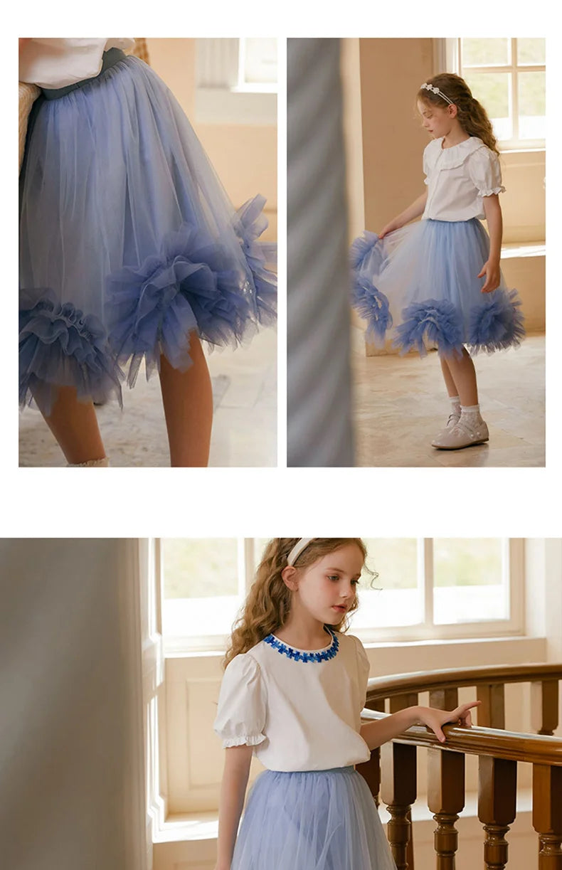 Elegantes Mädchen-Sommerkleid in Lila für Partys und Hochzeiten – Blumenkleid mit luxuriösem Design, ärmelloses Kleid in Khaki Beige für Kinder von 3 bis 14 Jahren.