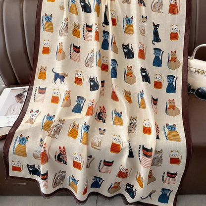 Damen Baumwollschal Tierprint Hijab weich Foulard Pashmina Bandana Kopftuch