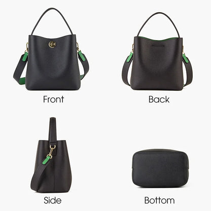 Mini Bucket Bag Vollnarbigem Rindleder | Zwei-Lagen