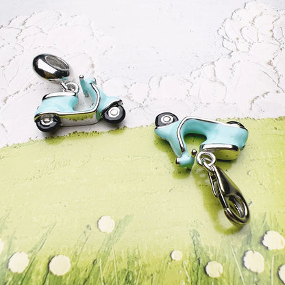 Damen-Charm-Anhänger Motorroller Urlaub trendig aus Sterlingsilber