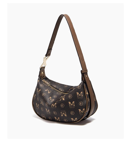 Damen Schultertasche aus PVC-Leder im Retro-Hobo-Stil mit großem Fassungsvermögen