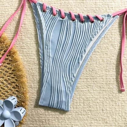 Weißer Push-Up-Bikini im brasilianischen Stil für Damen – ideal für Strand und Pool