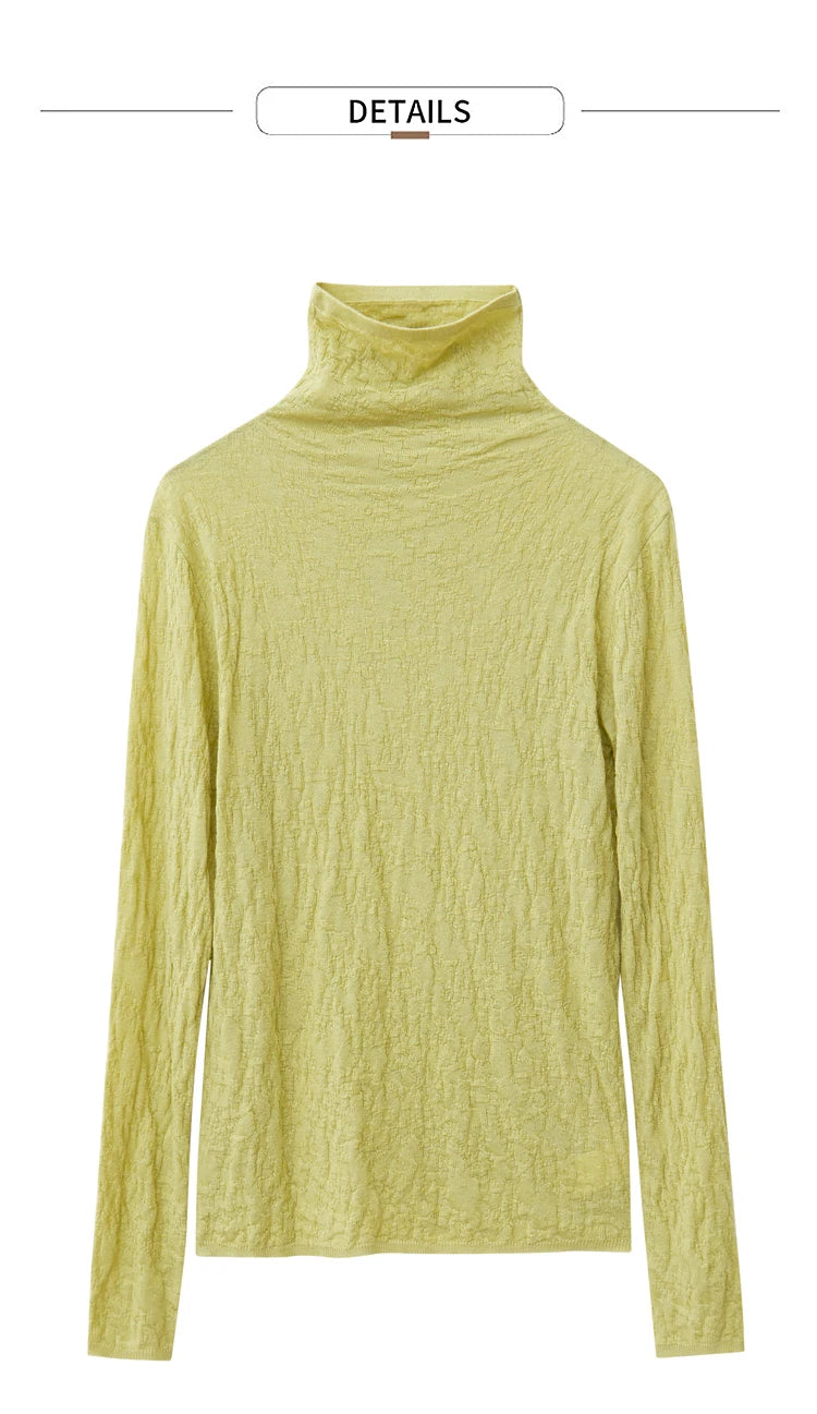 Damen-Rollkragenpullover Wolle Slim einfarbig Büro Winter