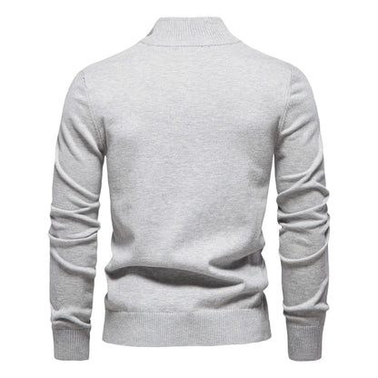 Herren Pullover aus Baumwolle mit Stehkragen für lässige Business-Looks