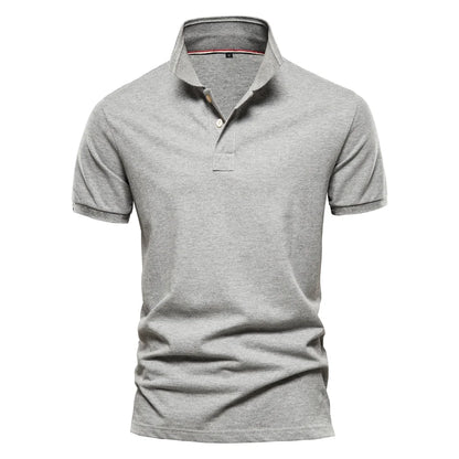 Herren Poloshirt aus Baumwolle in einfarbig mit klassischem Design für Freizeit und Business