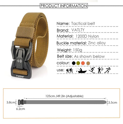 Herren-Taktischer Gürtel Aus Nylon Mit Metall-Schnellverschluss Für Alltag Und Outdoor Einsatz 2,5 Zentimeter Breite