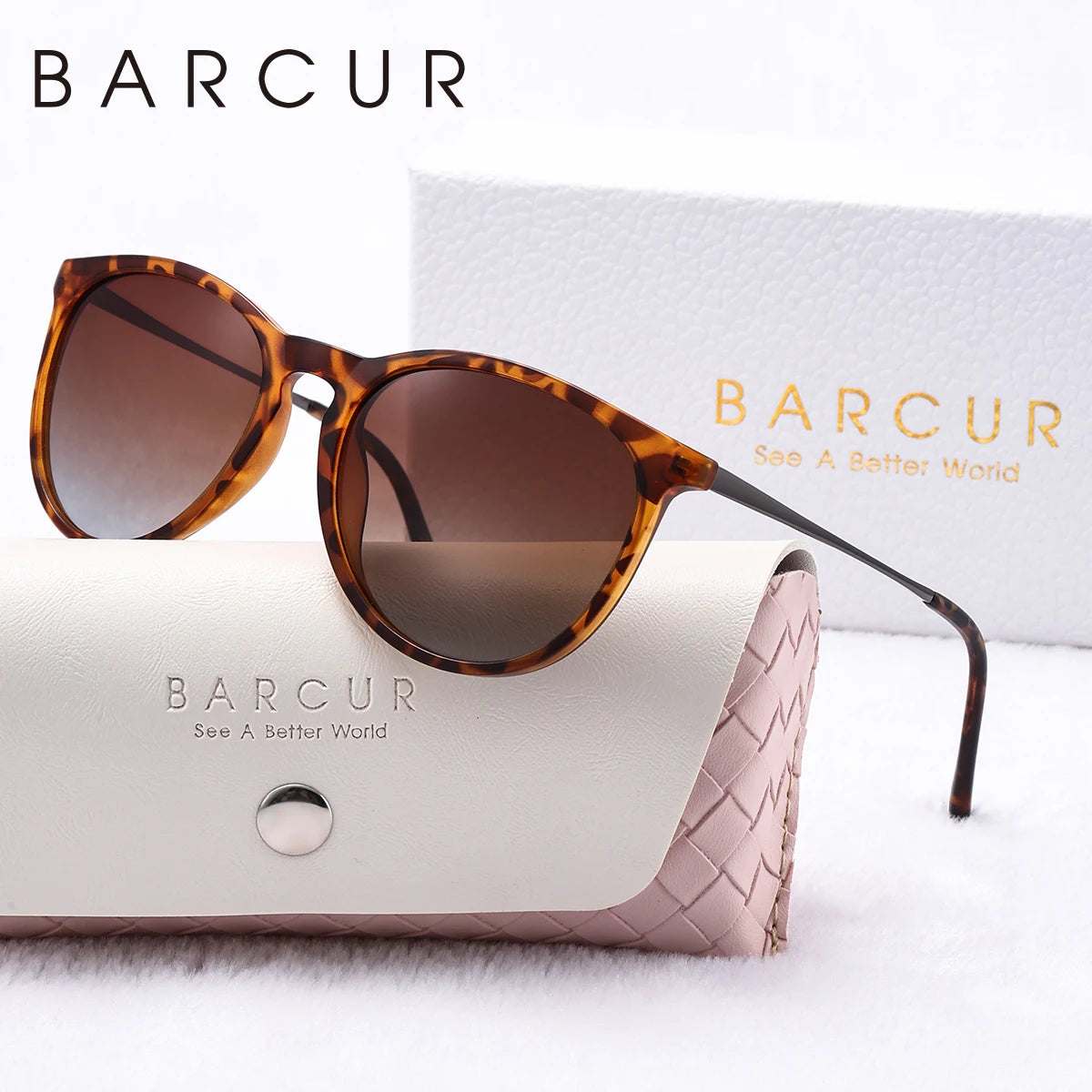 Damen-Sonnenbrille oval Leopard PC Farbverlauf UV400 polarisiert