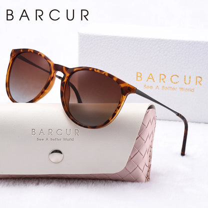 Damen-Sonnenbrille oval Leopard PC Farbverlauf UV400 polarisiert