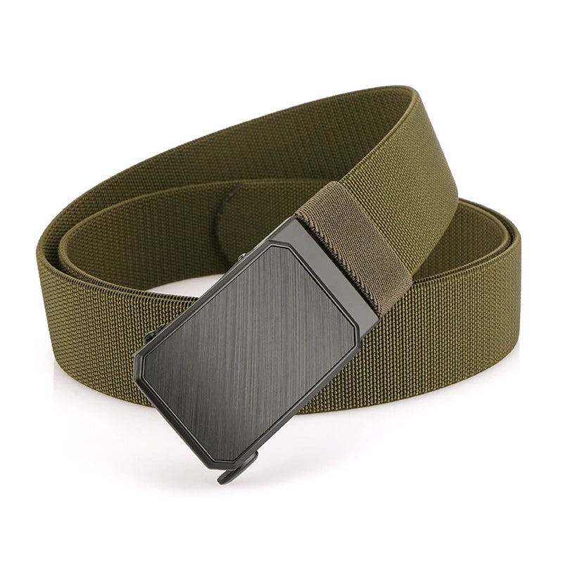 Herren-Gürtel Elastisch mit verstellbarer Passform und Automatische Schnalle aus Nylon 38 Mm Breite