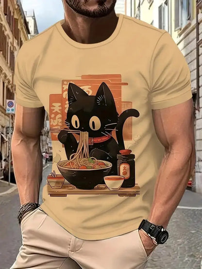 Hochwertiges Herren-T-Shirt in Übergröße mit kurzen Ärmeln und Henley-Ausschnitt – ideal für den Sommer.