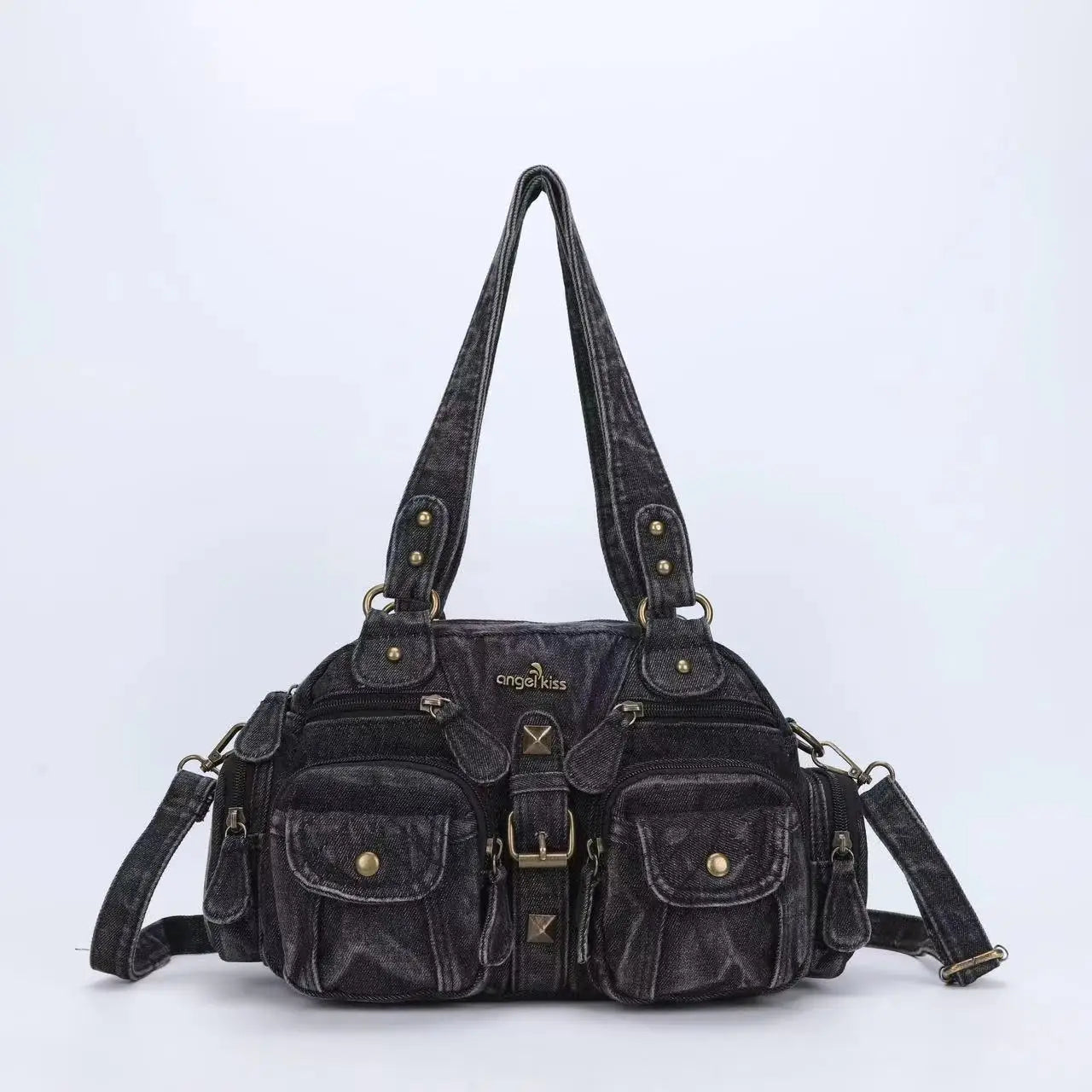 Damen-Handtasche Aus Denim Mit Top-Handle Und Schultergurt Für Alltag Und Freizeit