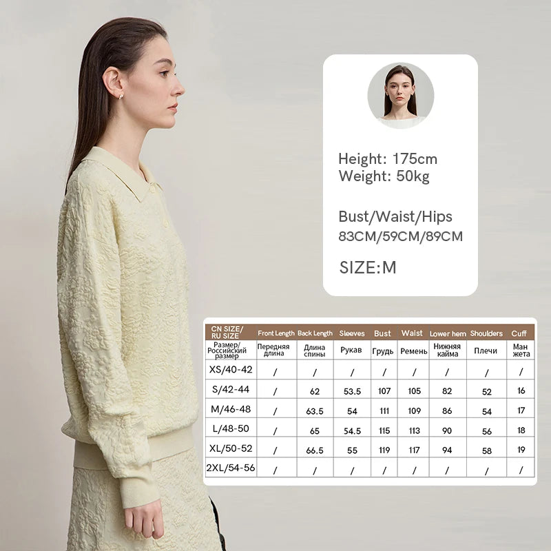 Locker fallender Pullover mit Rundhalsausschnitt, lange Ärmel, einfarbig apricot