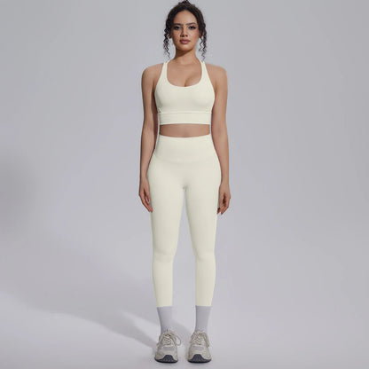 Yoga Set Für Frauen Mit Crossback Top Und Hochtaillierter Hose