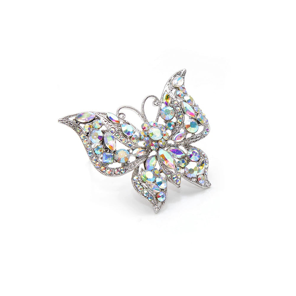 Brosche Schmetterling Strass Kristall Dunkel Winter Insekt Modeschmuck
