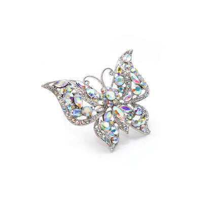 Brosche Schmetterling Strass Kristall Dunkel Winter Insekt Modeschmuck