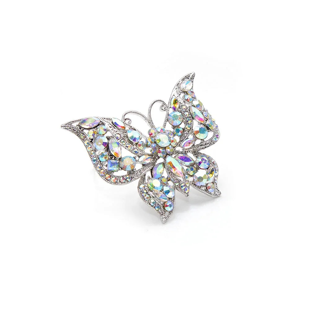 Brosche Schmetterling Strass Kristall Dunkel Winter Insekt Modeschmuck