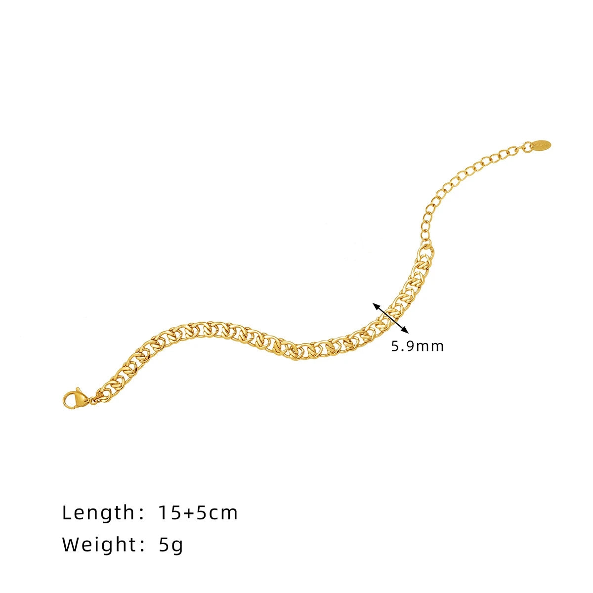Damen-Gliederarmband gedreht aus Titanstahl