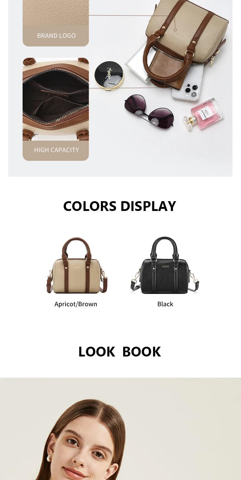 Damen Crossbody-Handtasche aus PU Leder im Chic Stil mit Großem Fassungsvermögen