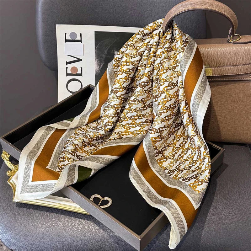 Damen Twill Seidenschal 65cm quadratisch Krawatte Halstuch doppelseitig Hijab Bandana