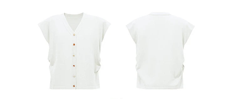 Damen V-Ausschnitt Cardigan Crop Kurzarm Viskose Sommer