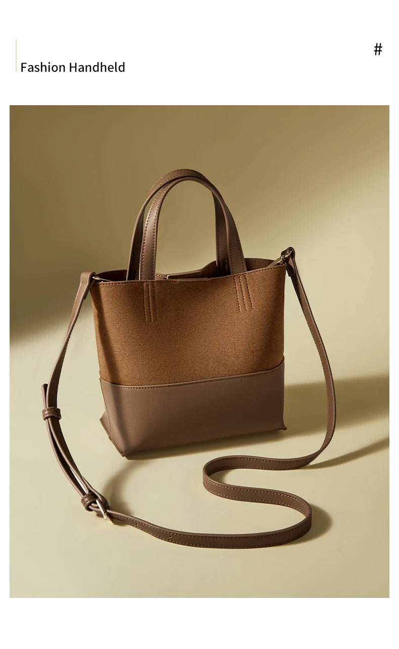 Damen Handtasche aus PU-Leder im Retro-Stil mit großer Kapazität