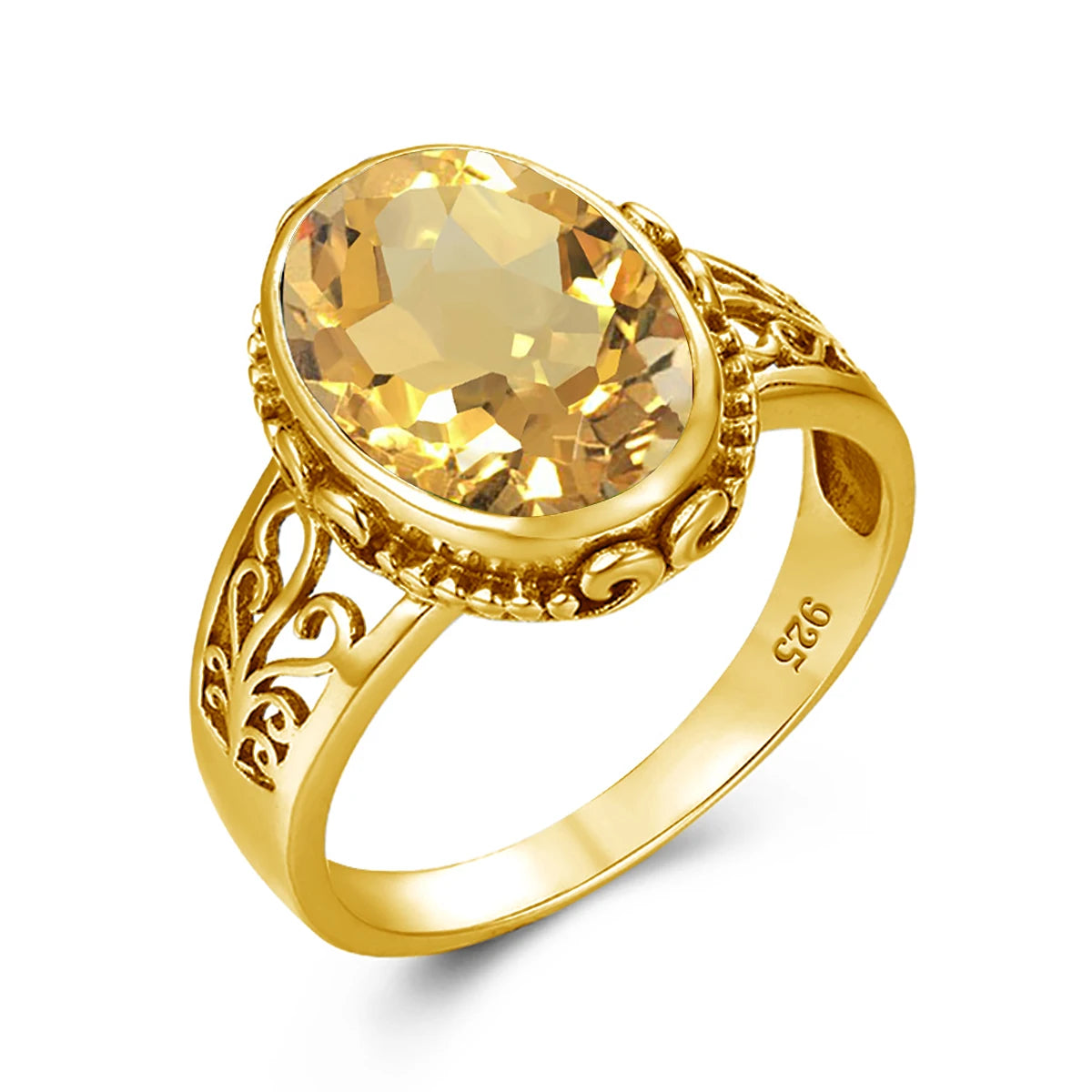 Damen-Ring aus Gold mit ovalem Granatstein 10x14 mm handgefertigtes Schmuckstück im markantem Design