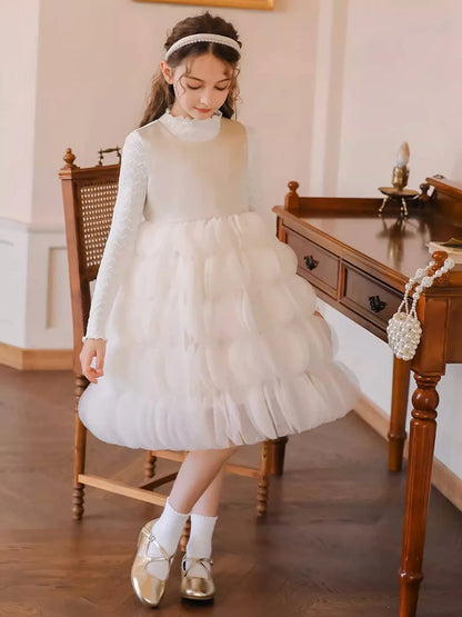 Lila Prinzessinnen-Kleid aus Gaze mit Pailletten für Mädchen – festliche Kinderbekleidung für Partys und Hochzeiten, Größe 3T-12T