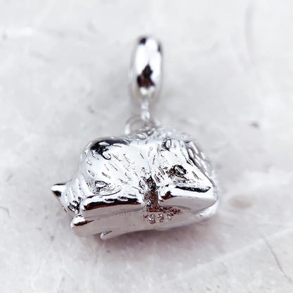 Damen-Charm-Anhänger Katze und Kätzchen süß Mutter aus Sterlingsilber