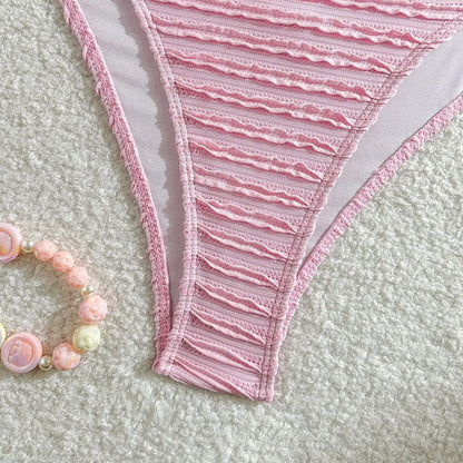 Gelbes Sexy-Bikini-Set mit Push-up für Damen – Brasilianischer Stil für Strand und Pool