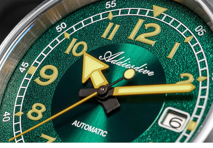 Herren-Vintage-Automatikuhr mit Sichtfenster und C3-Leuchtmasse