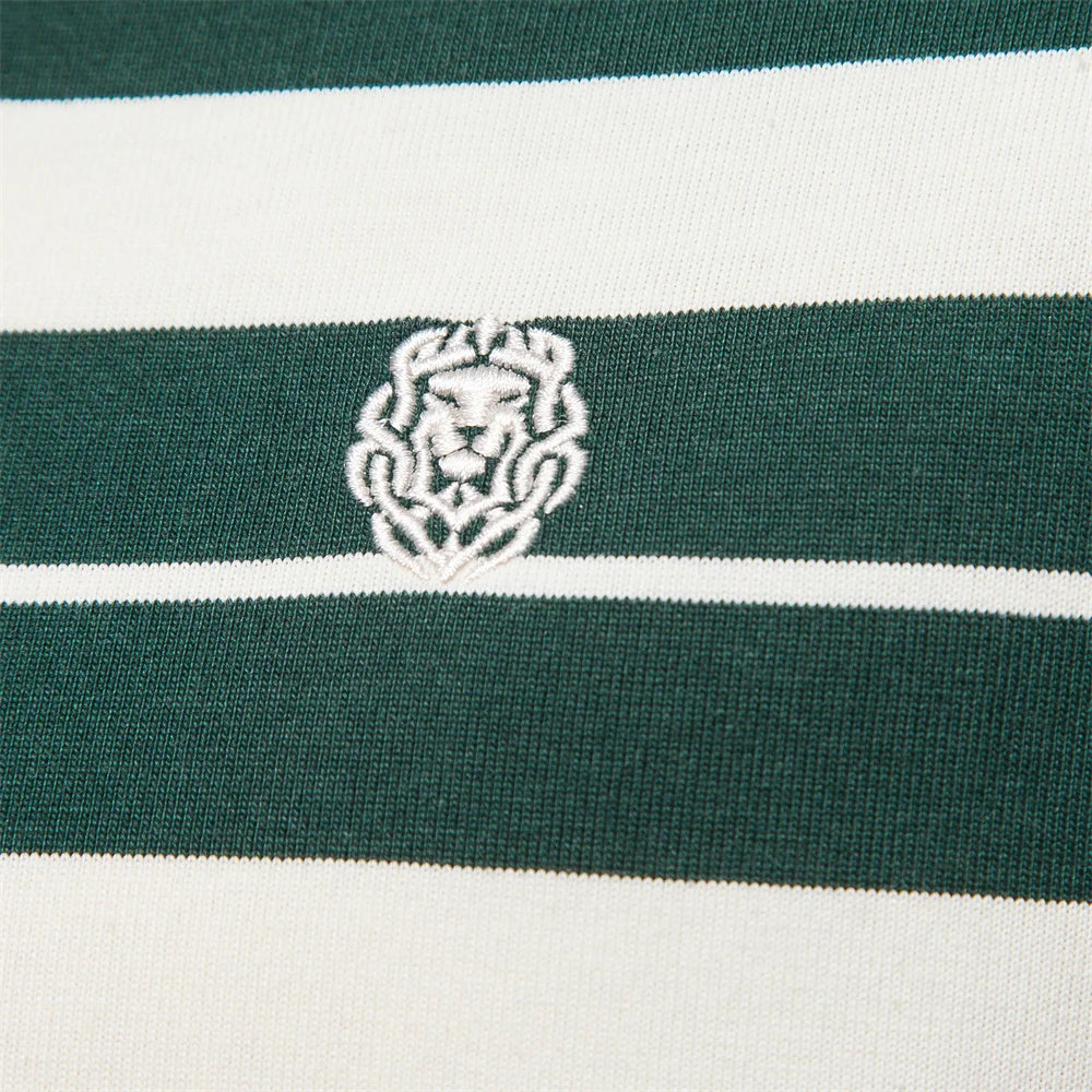 Herren Langarm Polo Shirt aus Baumwolle mit gestreiftem Reißverschluss